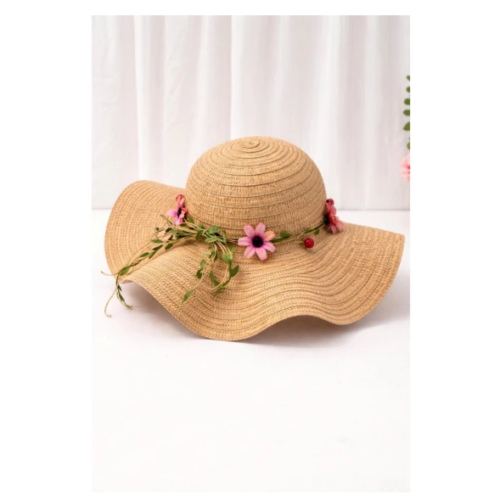 Floral Straw Sun Hat – Nón Cói Hoa Thời Trang Nữ Thanh Lịch Cho Mùa Hè