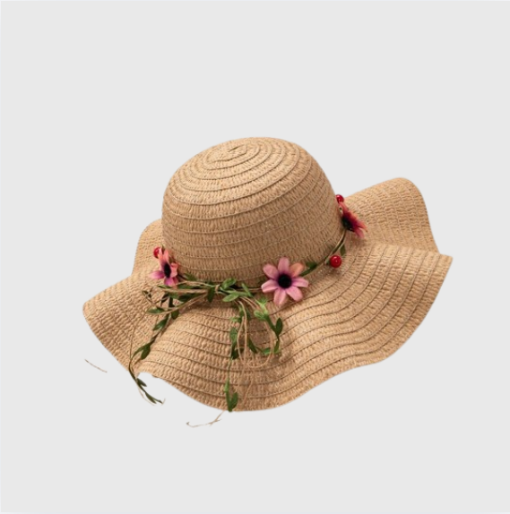Nón Cói Hoa Dịu Dàng Floral Straw Sun Hat