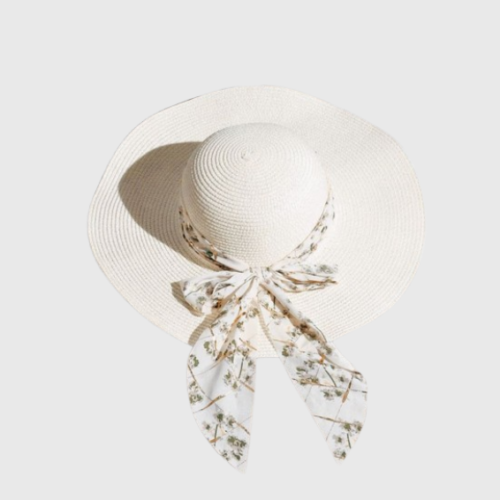 Nón Cói Hoa Hàn Style Straw Bowknot